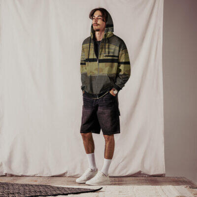 Zip Hoodie - Camouflage Squared World