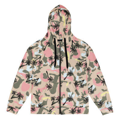 Zip Hoodie - Camouflage Black Palm
