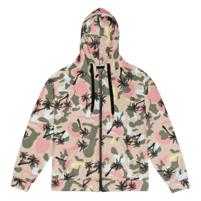 Zip Hoodie Women's - Camouflage Black Palm