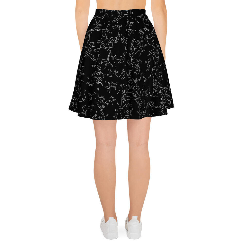 skater skirt women’s – black crystal