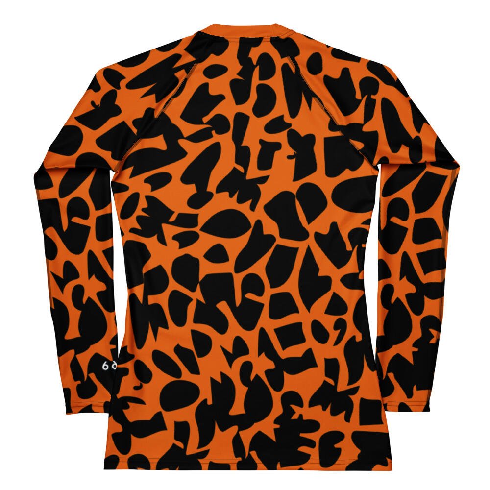 rash guard women's orange zoo ground