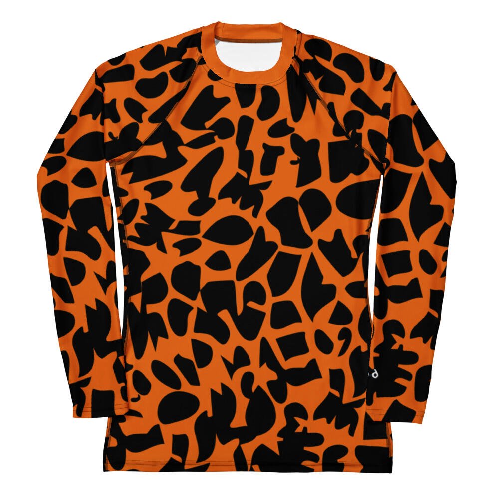 rash guard women's orange zoo ground
