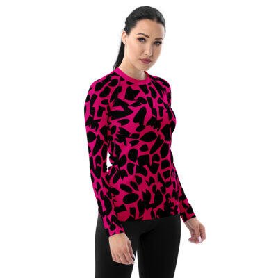 rash guard women's fucsia zoo ground