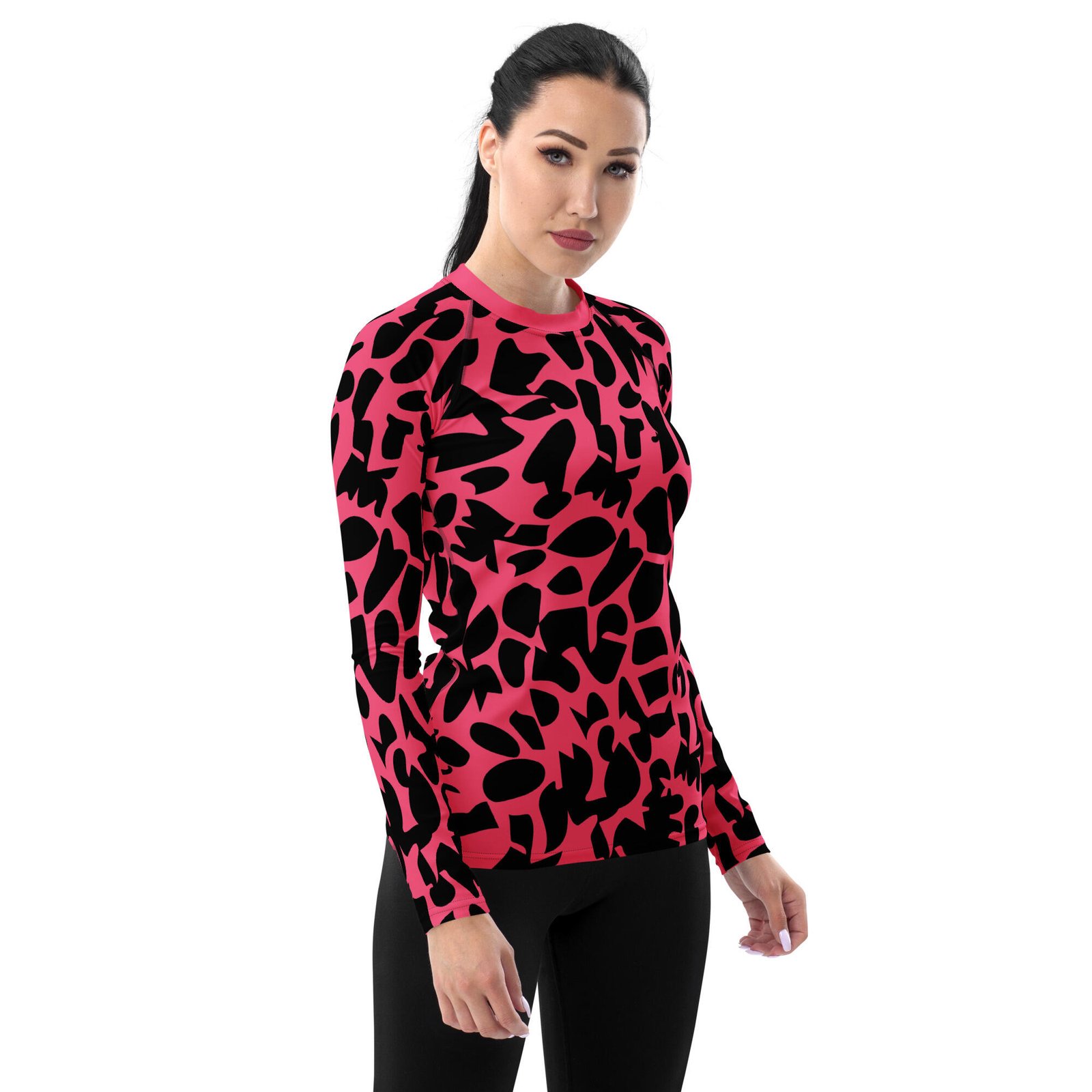 rash guard women's pink zoo ground