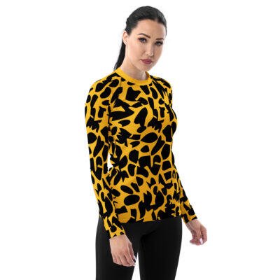 rash guard women's yellow zoo ground