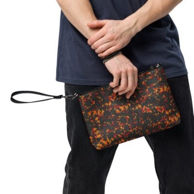 wristlet bag orange crystal
