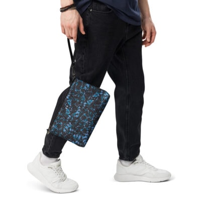 wristlet bag blue crystal
