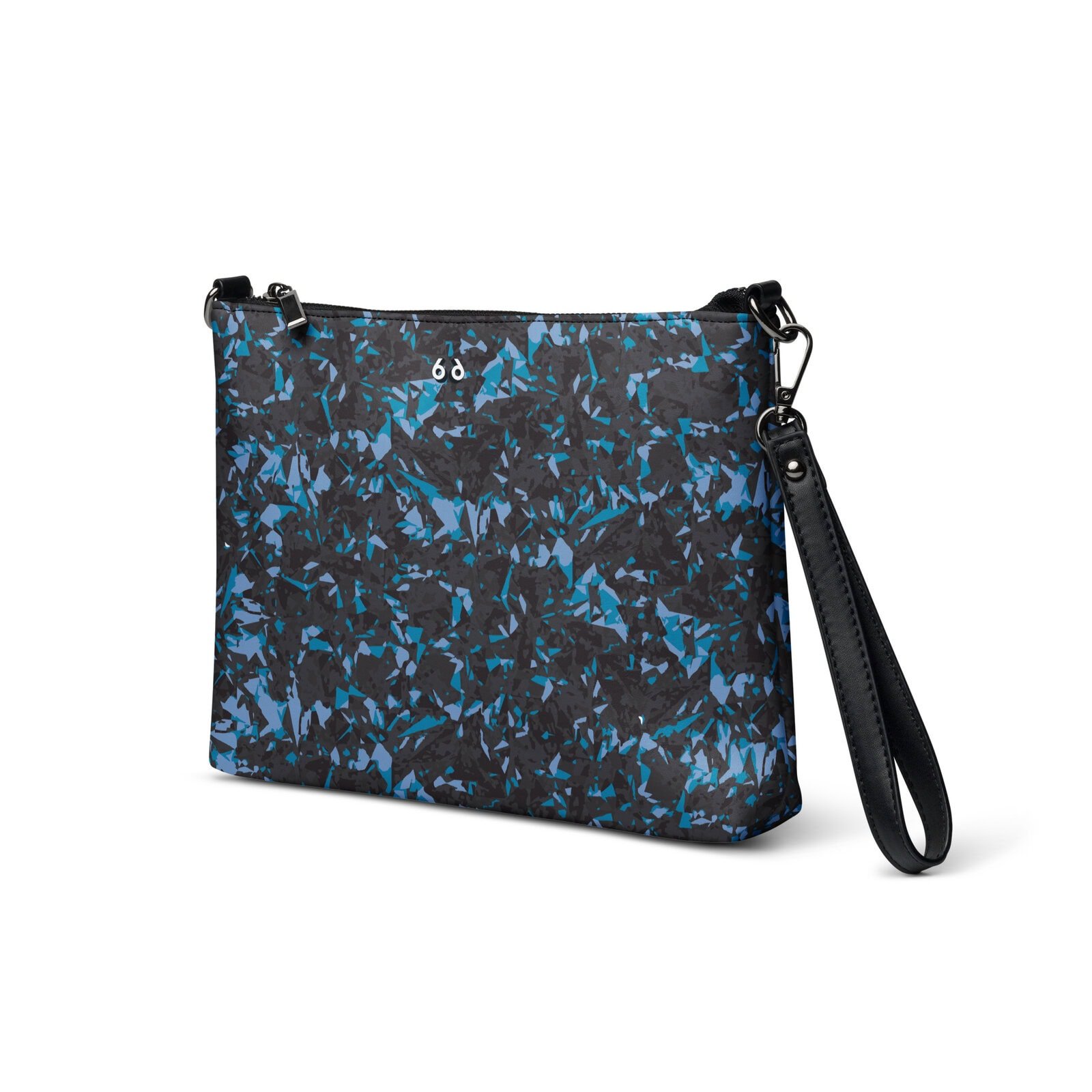 wristlet bag blue crystal