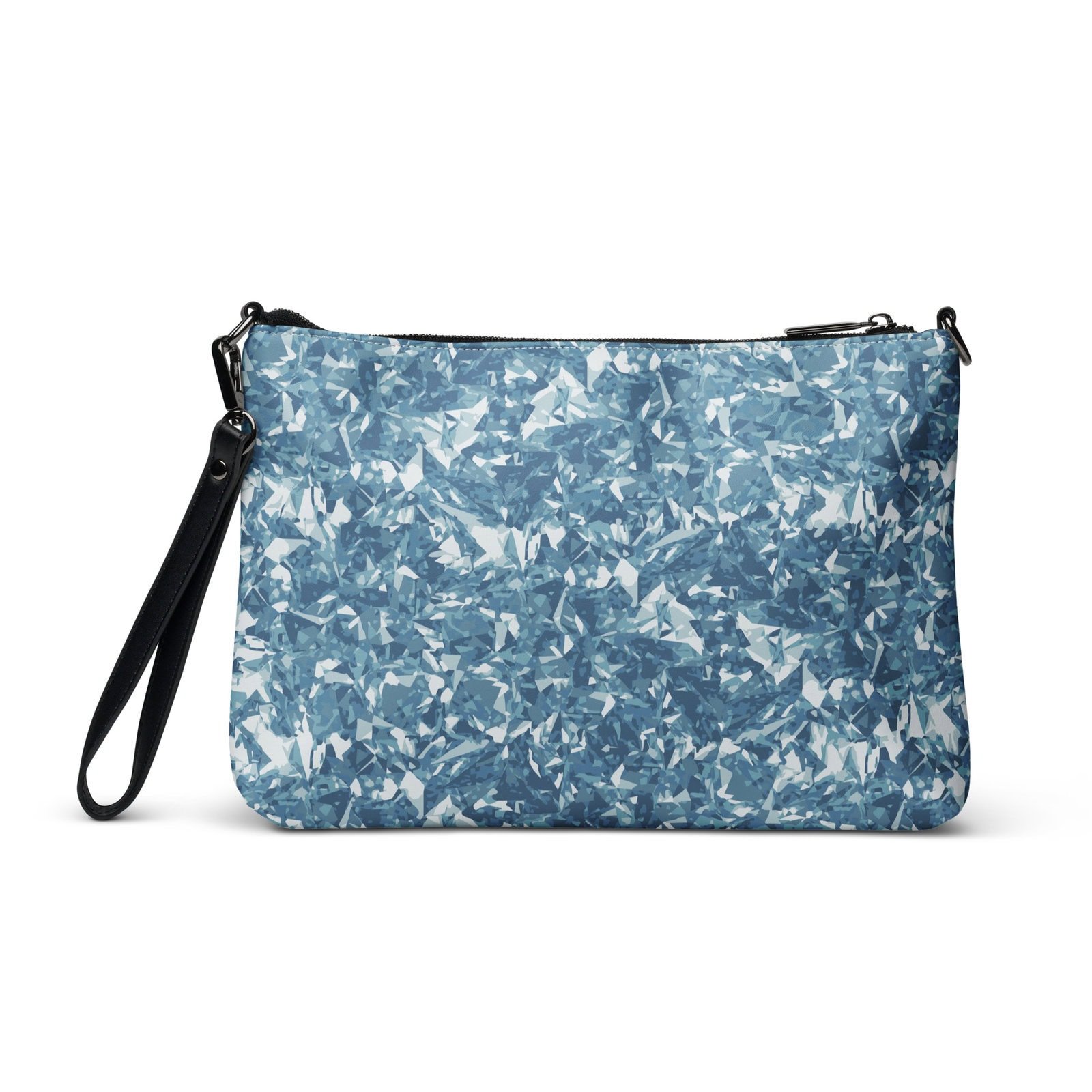 wristlet bag light blue crystal