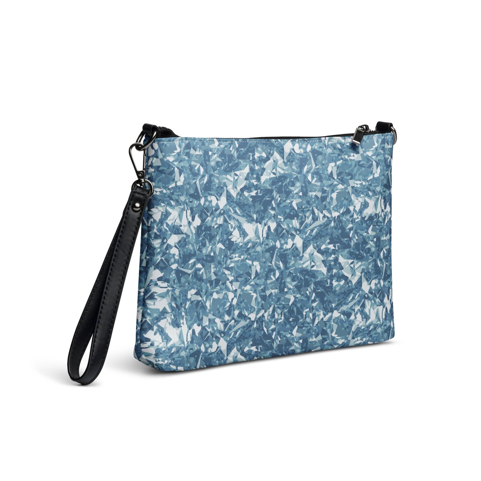 wristlet bag light blue crystal