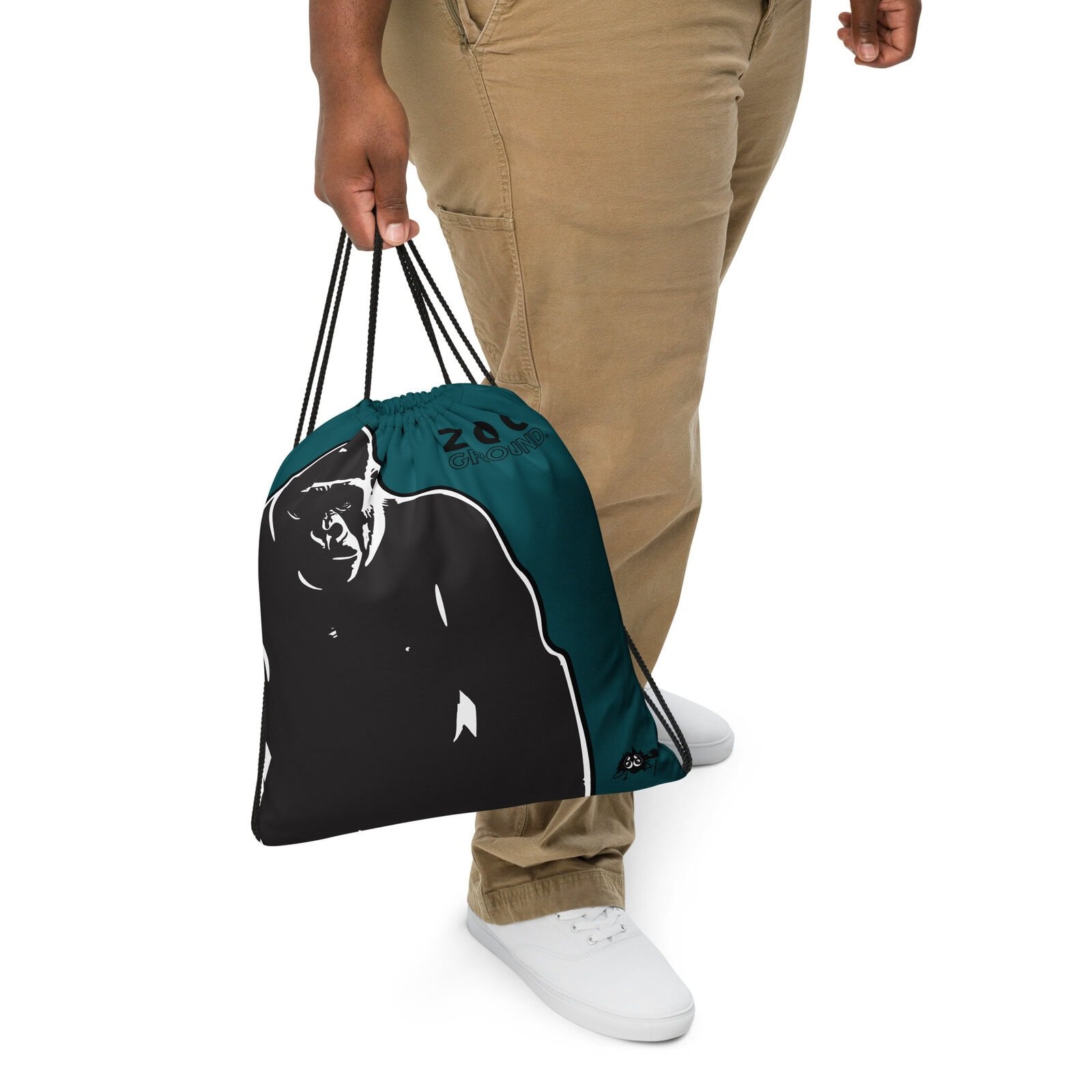 drawstring bag men's blue gorilla