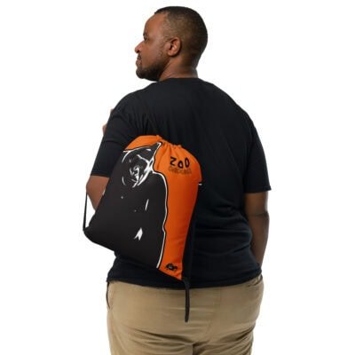 drawstring bag men's orange gorilla