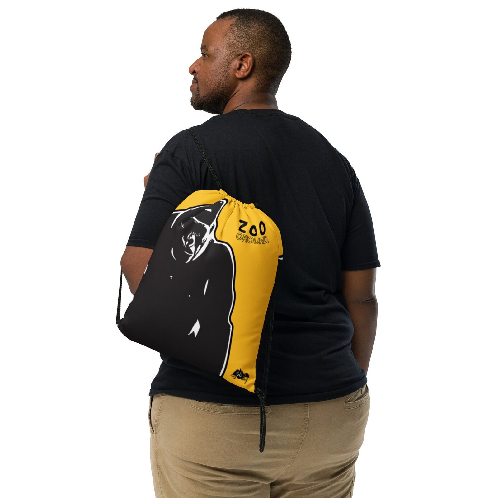 drawstring bag men's yellow gorilla