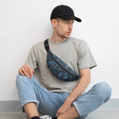 fanny pack men's blue crystal