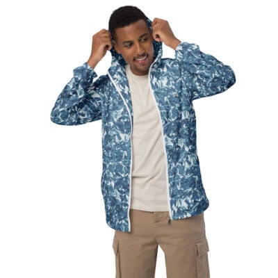 men’s windbreaker light blue crystal