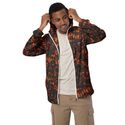 men’s windbreaker orange crystal