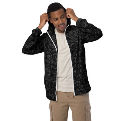 men’s windbreaker black crystal