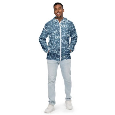 men’s windbreaker light blue crystal