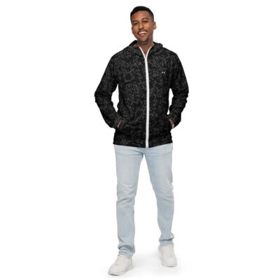 men’s windbreaker black crystal