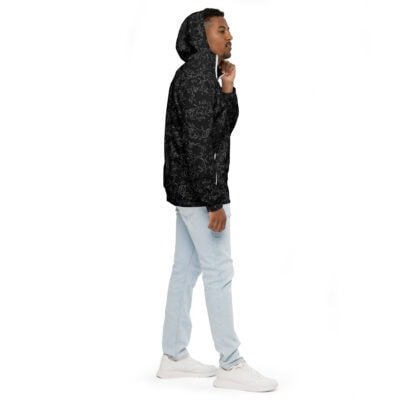 men’s windbreaker black crystal