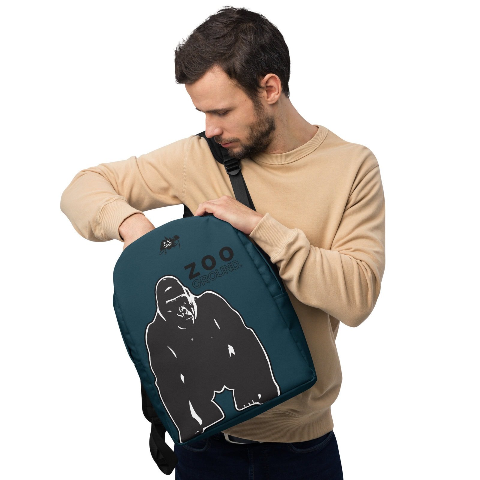 backpack men's minimalist blue gorilla