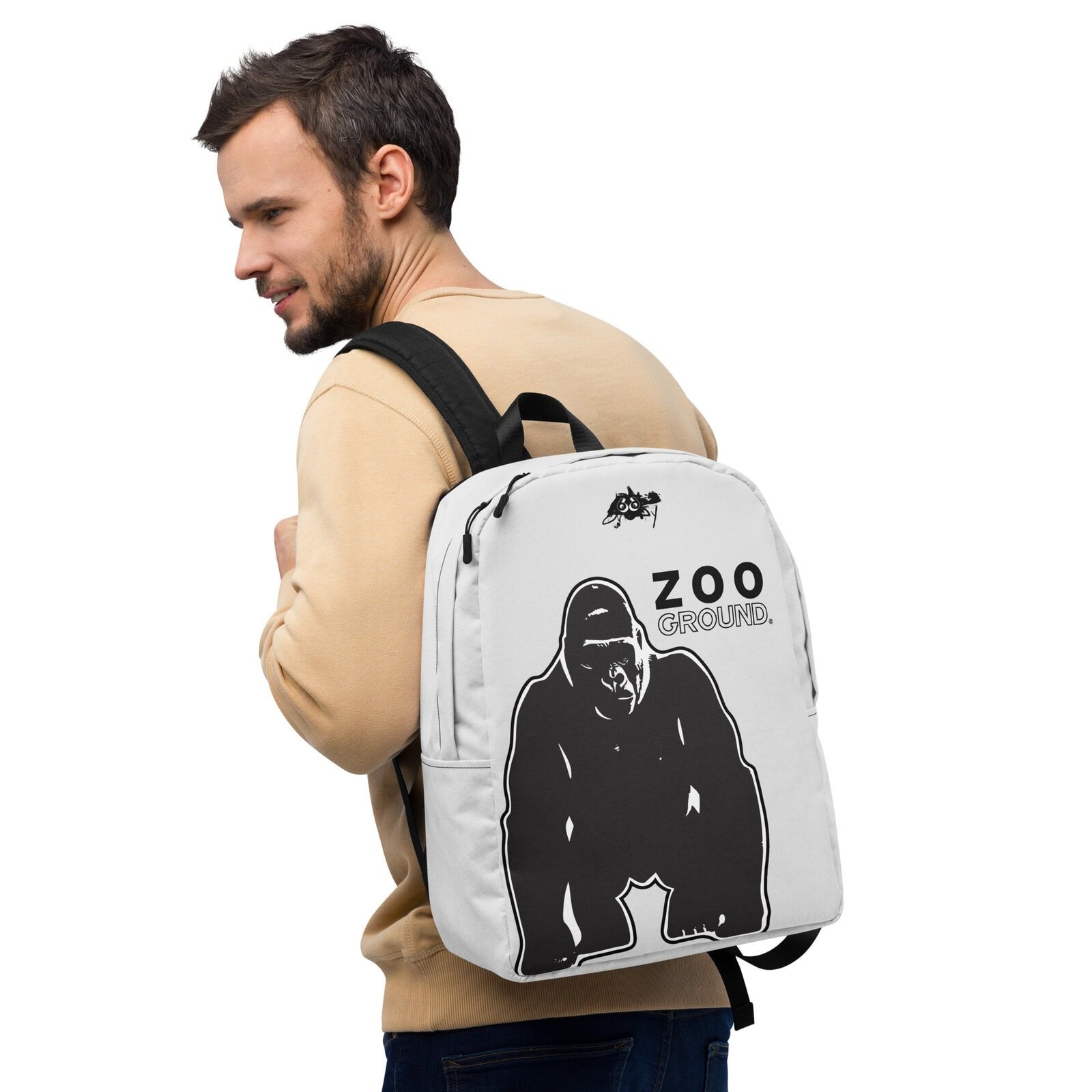 backpack men's minimalist white gorilla