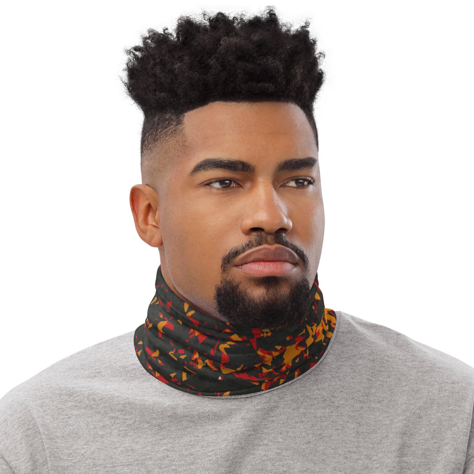 neck gaiter men's – orange crystal