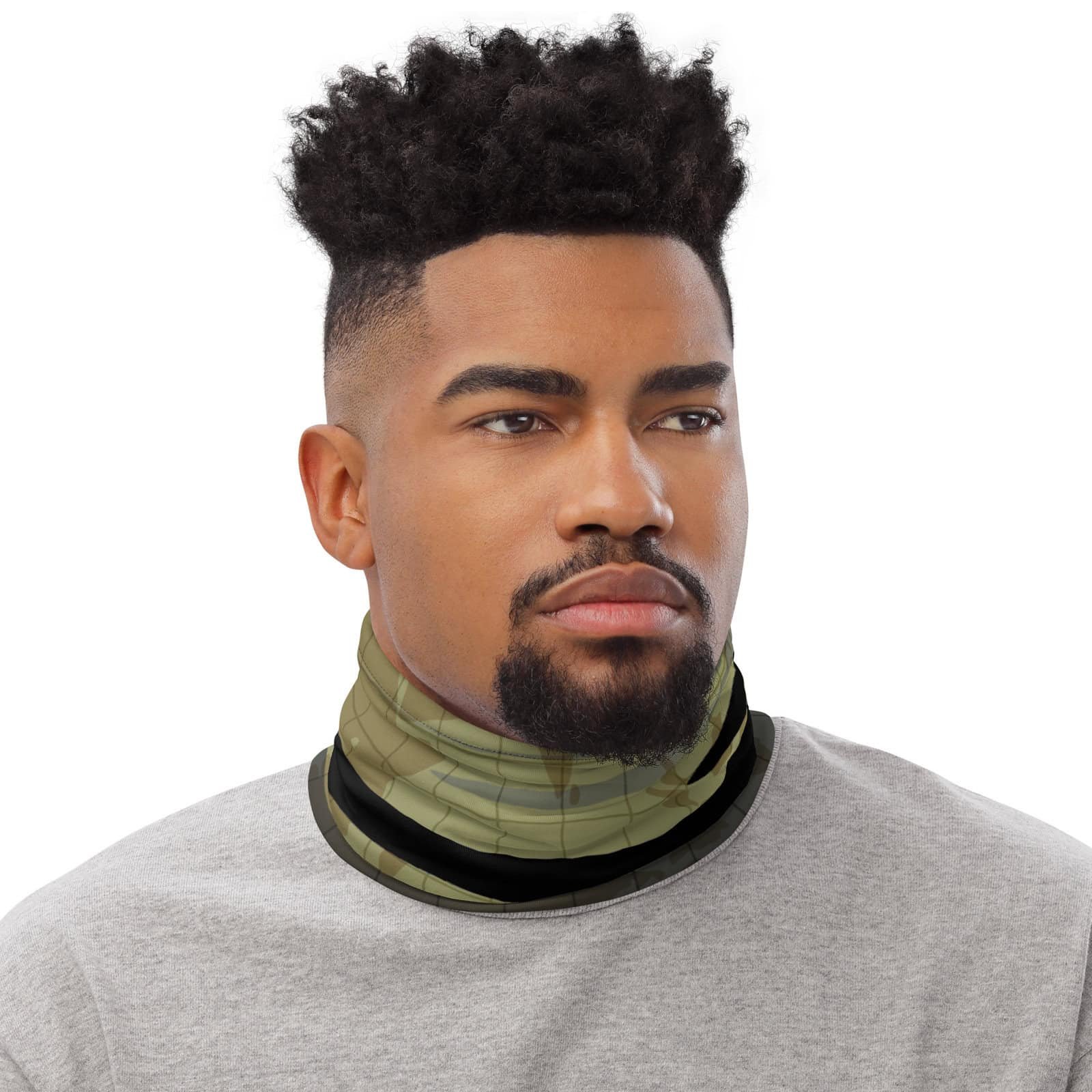 neck gaiter men's camouflage squared world