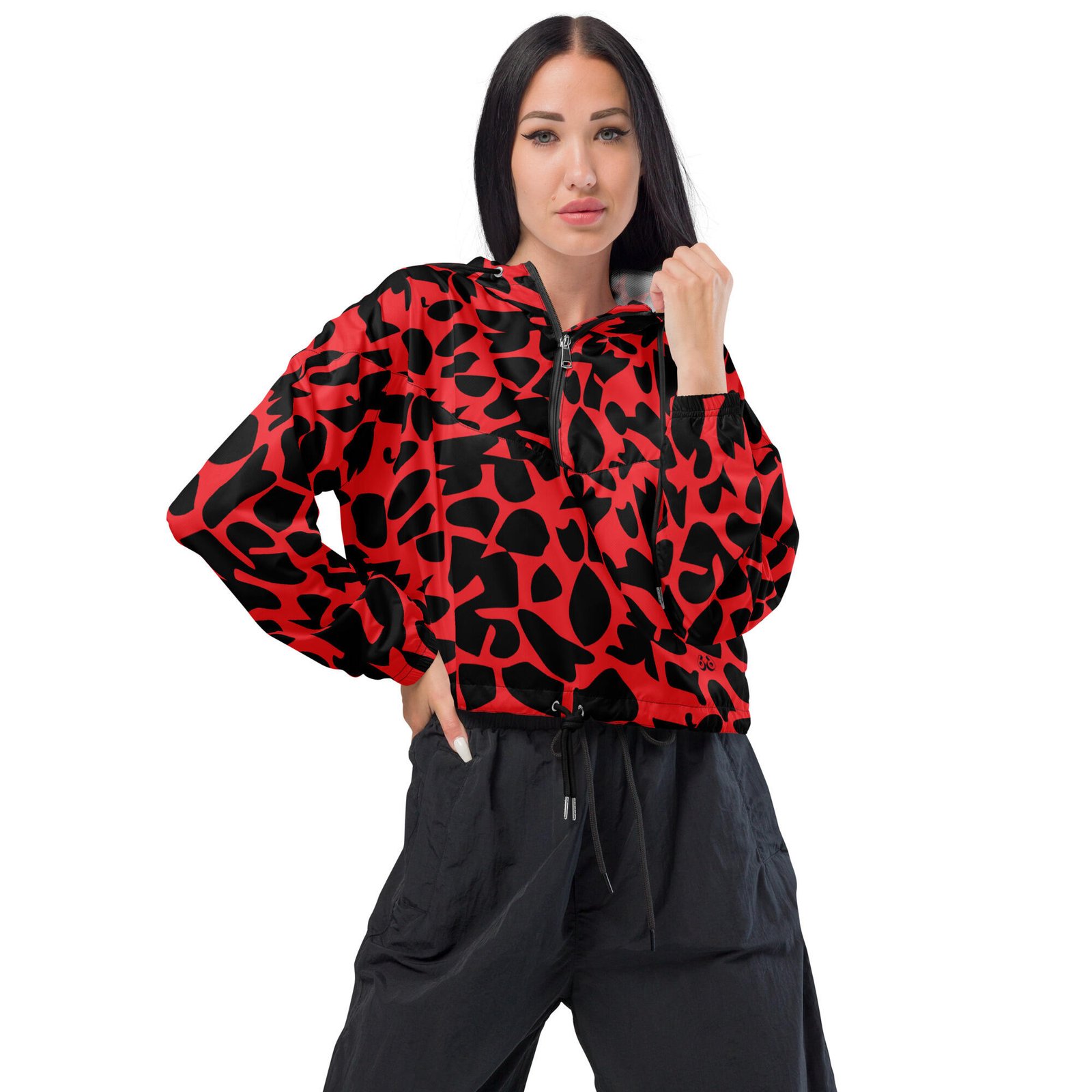 cropped windbreaker women's – red zoo ground