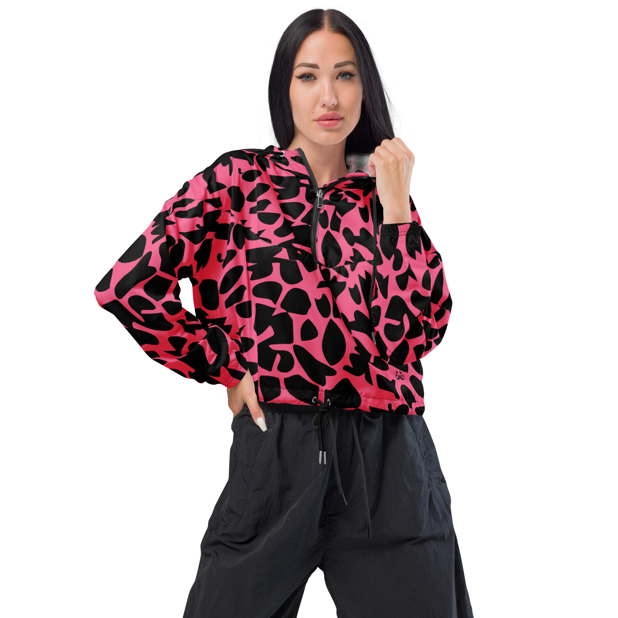 cropped windbreaker women's – pink zoo ground