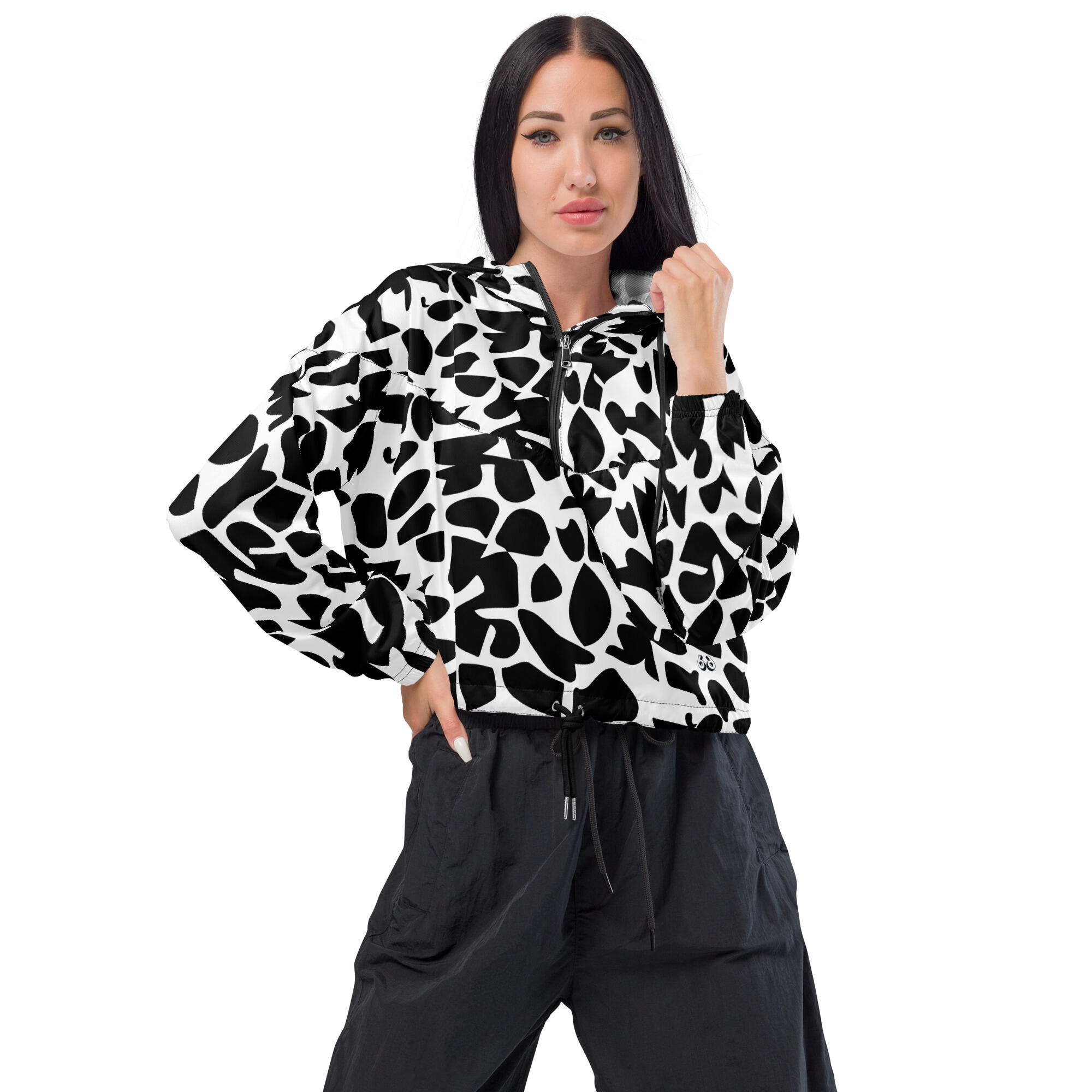 cropped windbreaker women’s – white zoo groun