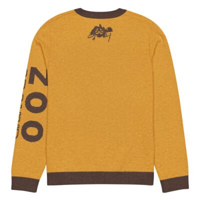 knitted men’s crew neck sweater – orange gorilla