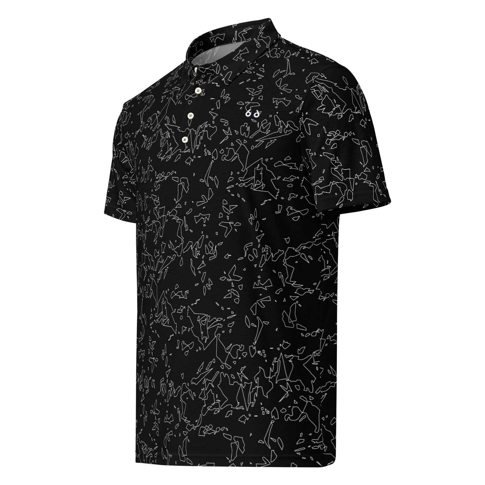 men’s slim fit polo black crystal