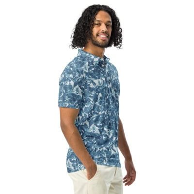 men’s slim fit polo light blue crystal