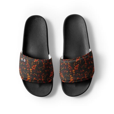 men’s slides orange crystal