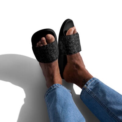 men’s slides black crystal