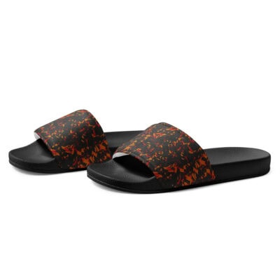 men’s slides orange crystal
