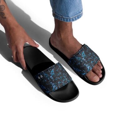 men’s slides blue crystal
