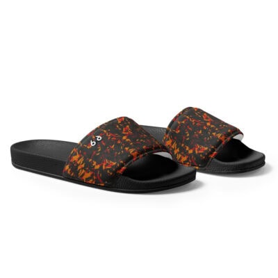 men’s slides orange crystal