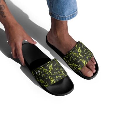 men’s slides yellow crystal