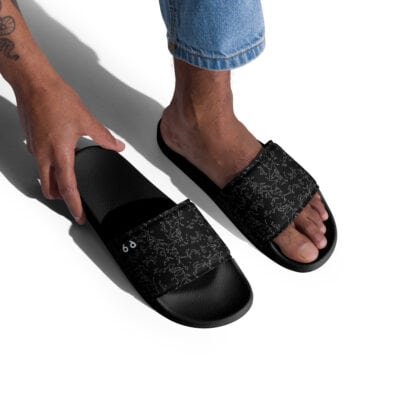 men’s slides black crystal
