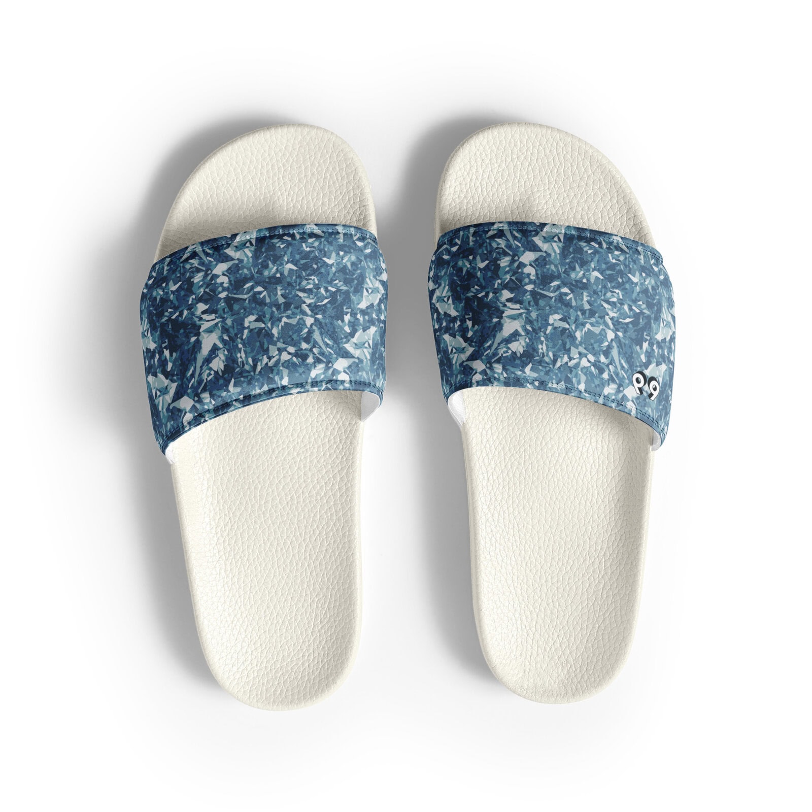 men’s slides light blue crystal