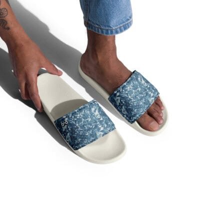 men’s slides light blue crystal