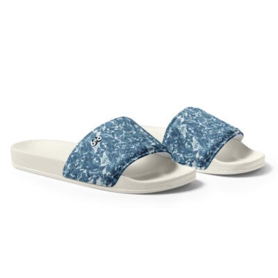 men’s slides light blue crystal