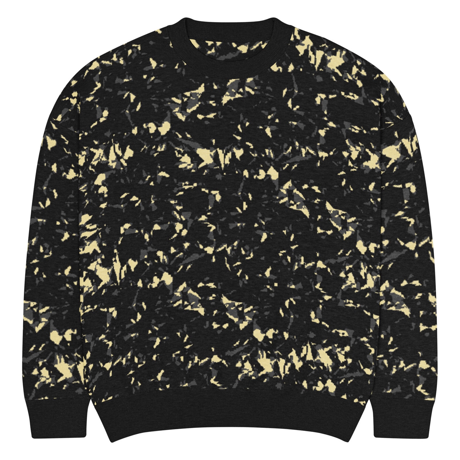 relaxed fit knitted crew neck sweater charcoal crystal