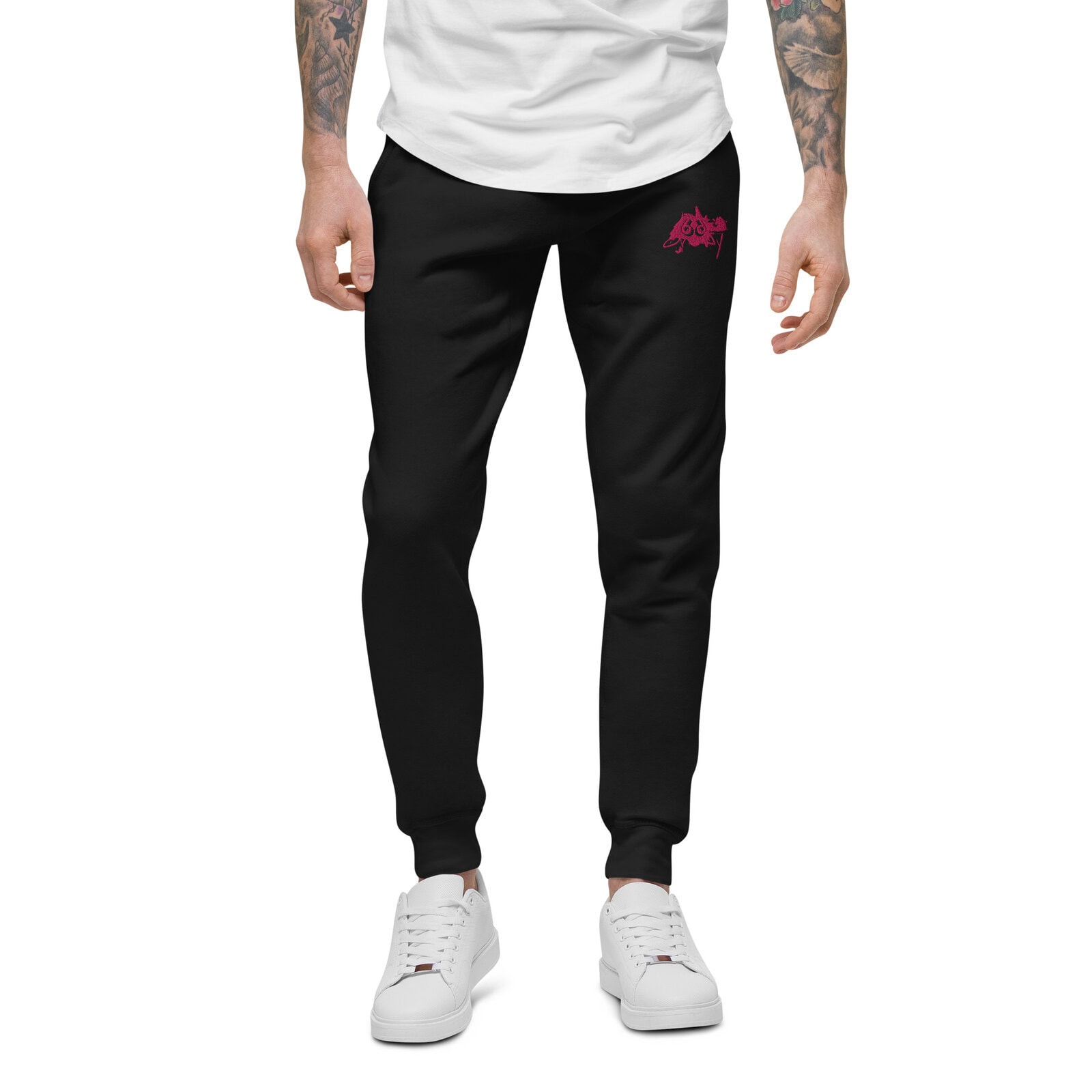 men’s sweatpants pink pep sketch
