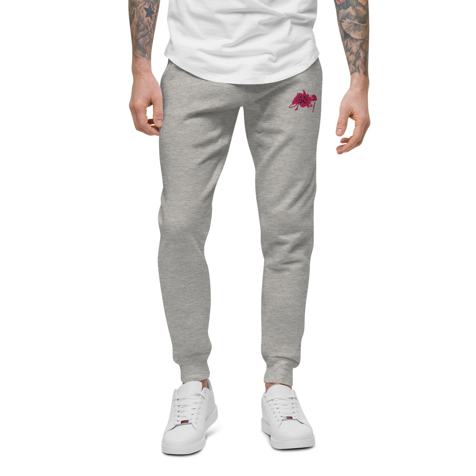 men’s sweatpants pink pep sketch