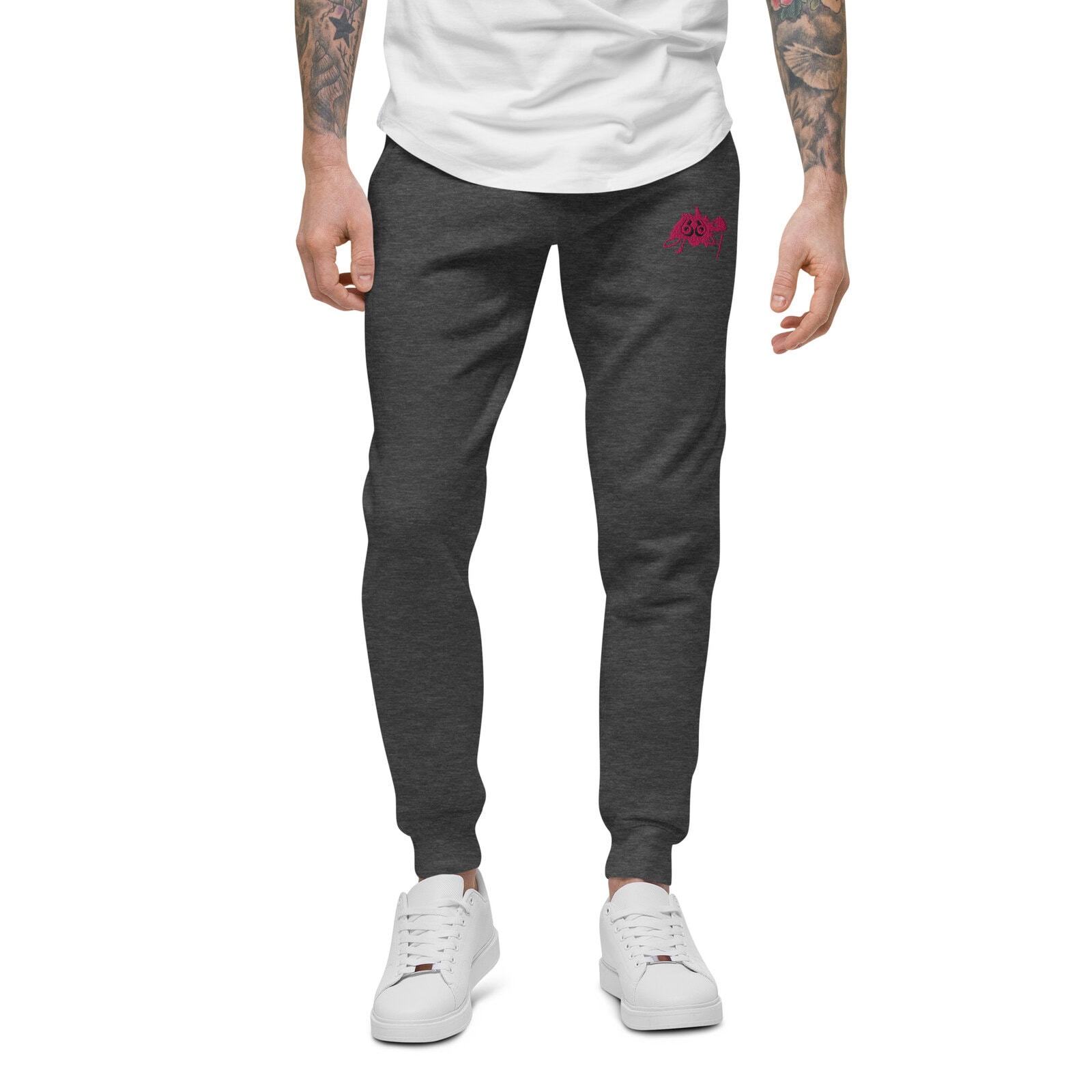 men’s sweatpants pink pep sketch