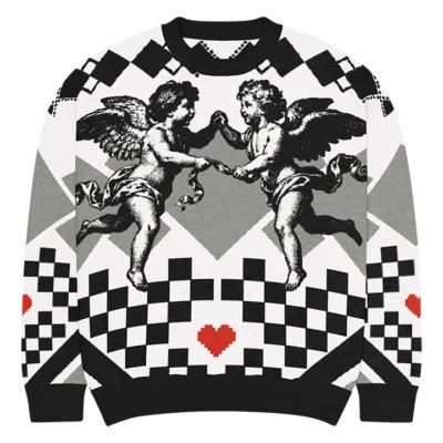 jacquard oversize sweater women angels front