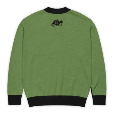 Men's Green Gorilla Zoo Ground Jacquard Cardigan, Glamorous Streetwear Style